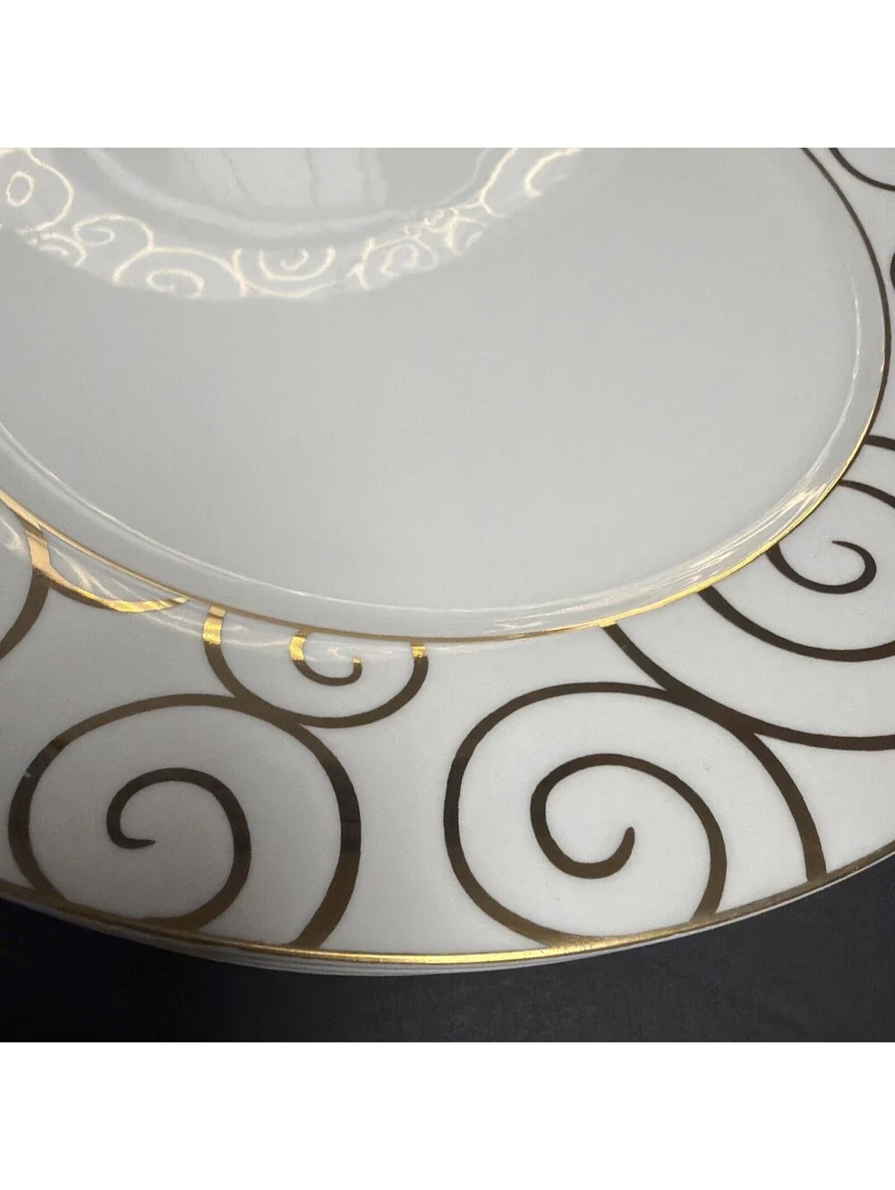 Pier One Gold Swirl Dinner Plate 10 3/8” Retired Vintage Dishwasher Safe EACH